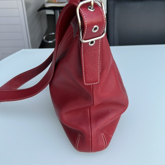 Coach Red Leather Shoulder Bag - Picture 5 of 9
